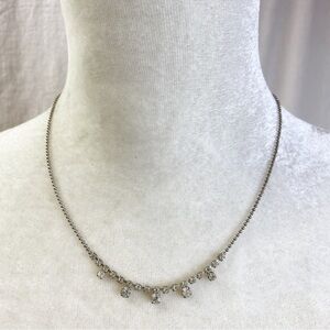 Vintage Rhinestone ball chain necklace